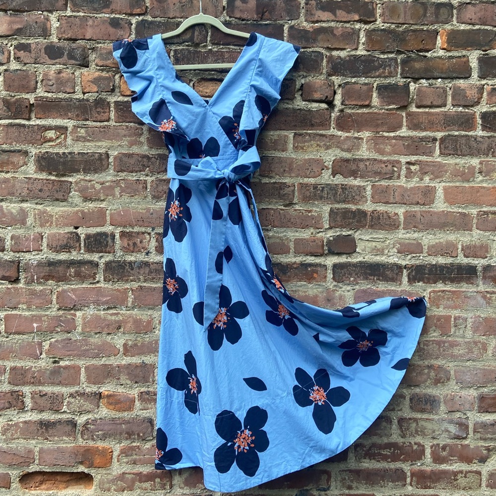 Kate Spade Grand Poplin Floral MIDI Dress